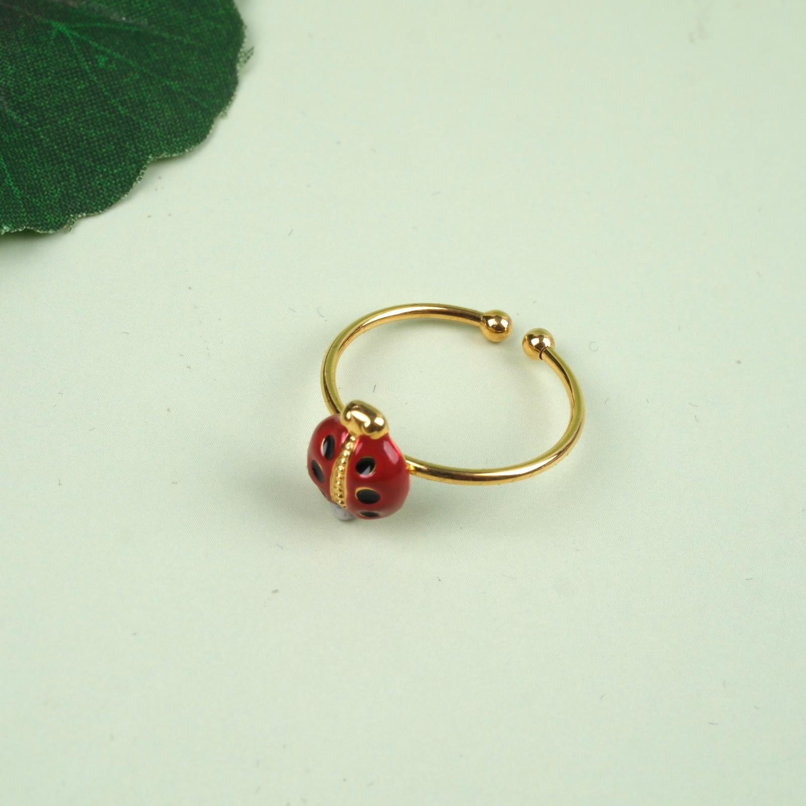 Toptan UĞUR BÖCEĞİ AYARLANABİLİR YÜZÜK 