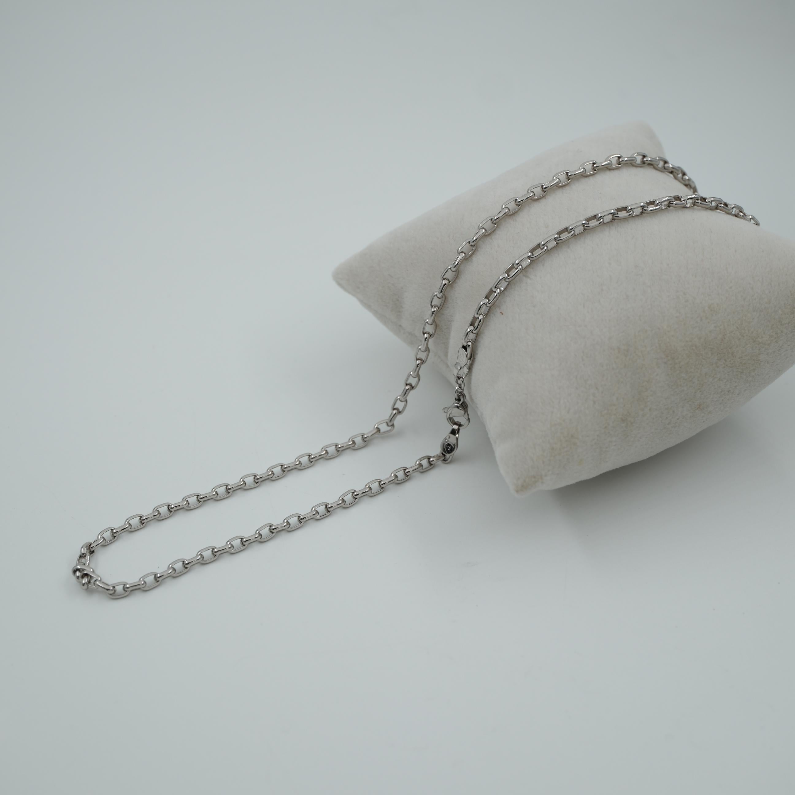 Toptan VIP SERİ 70 CM SILVER İNCİR KOLYE 