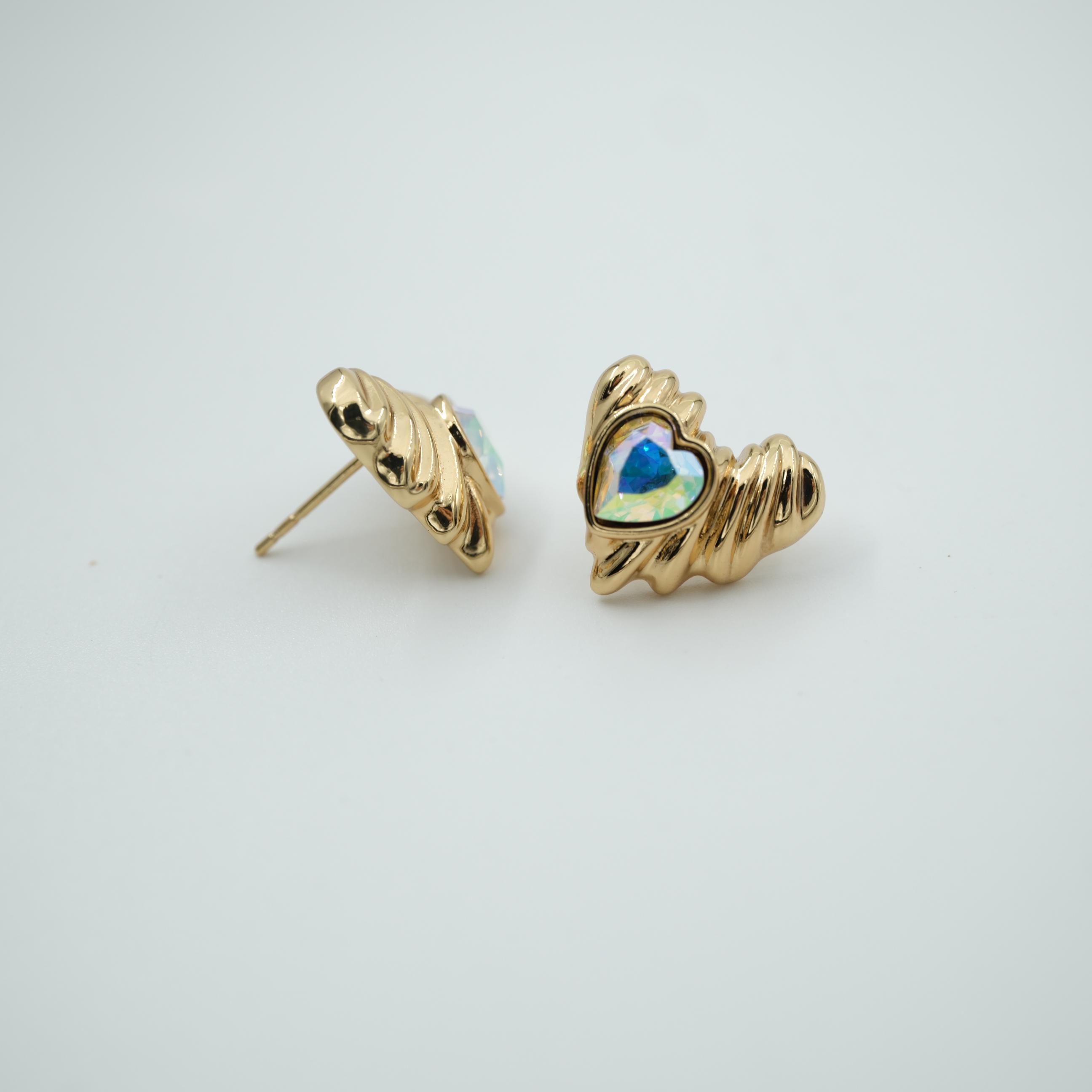 Toptan VIP SERİ SWAROVSKİ TAŞ KALPLİ KÜPE