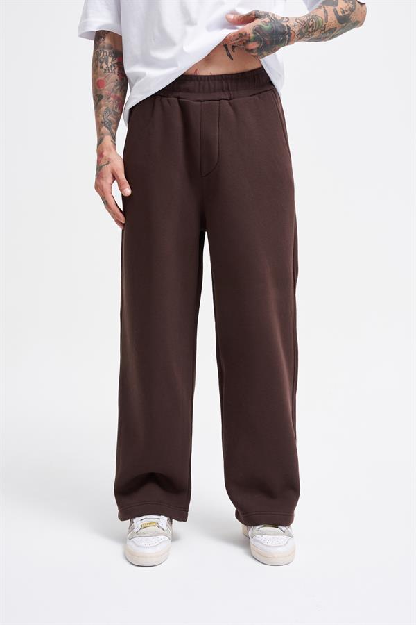 Erkek Baggy Oversize Kahverengi Eşofman Altı