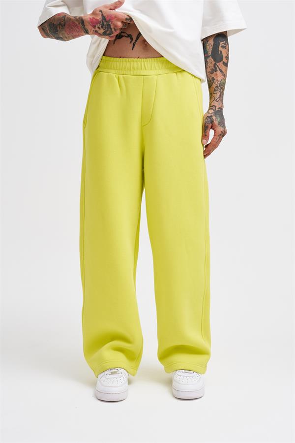 Erkek Baggy Oversize Neon Sarı Eşofman Altı