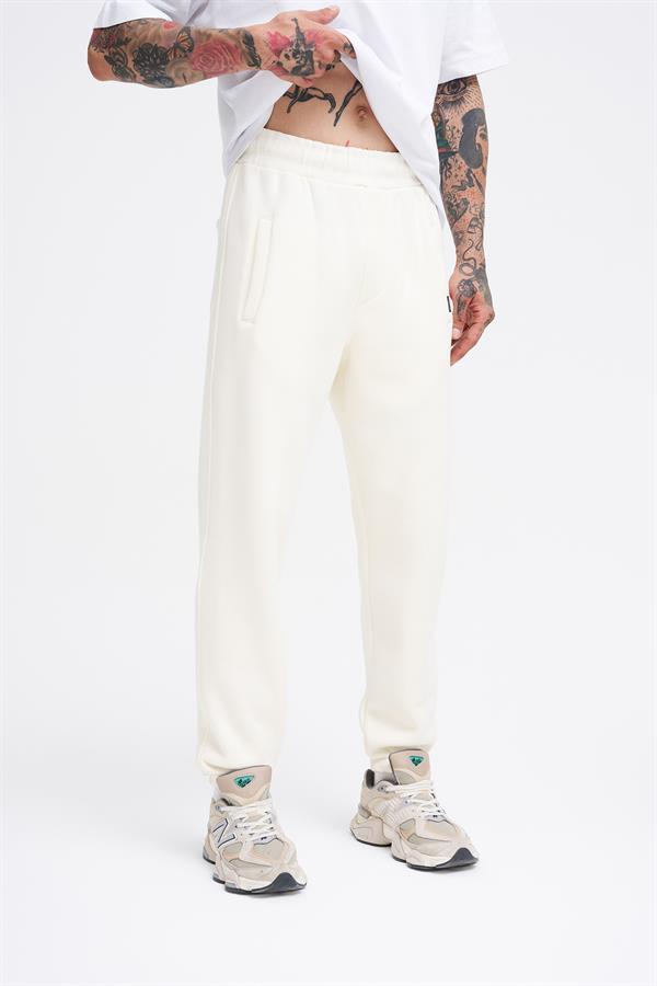Erkek Basic Jogger Relaxed Ekru Eşofman Altı
