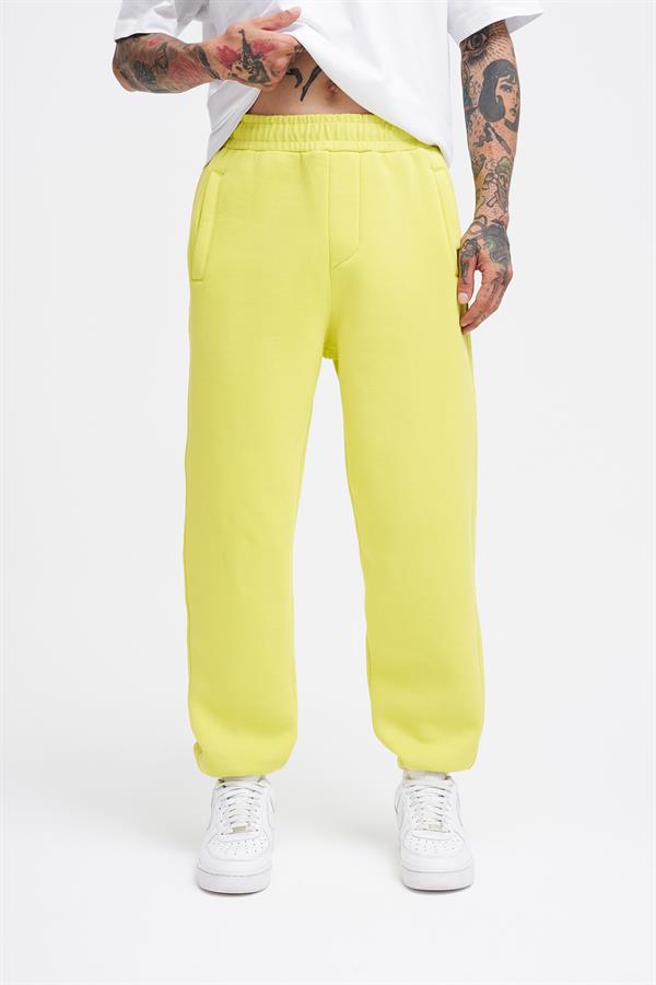 Erkek Basic Jogger Relaxed Neon Sarı Eşofman Altı