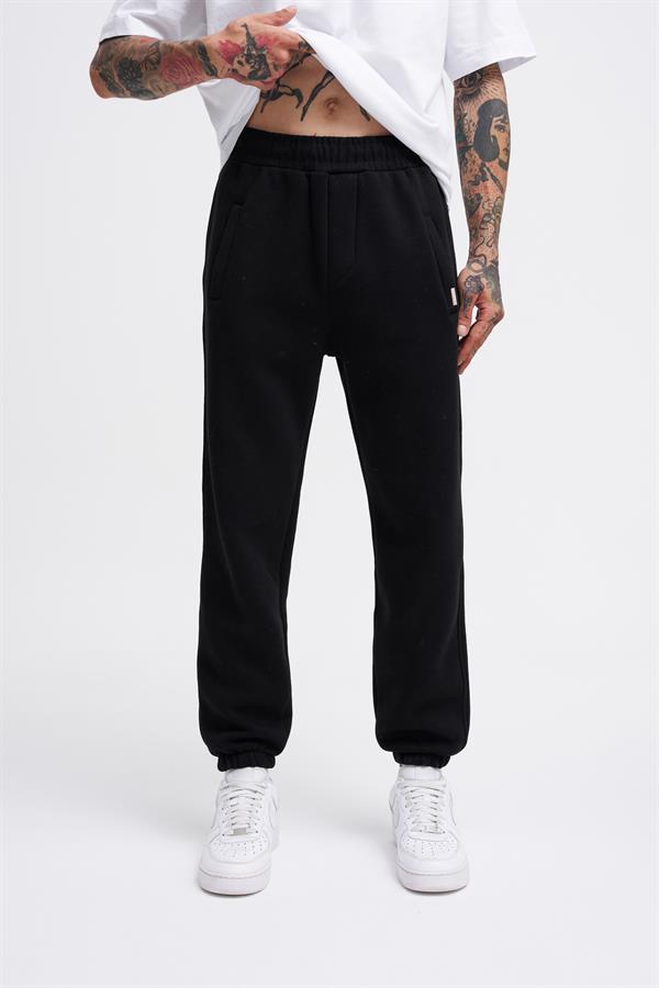 Erkek Basic Jogger Relaxed Siyah Eşofman Altı