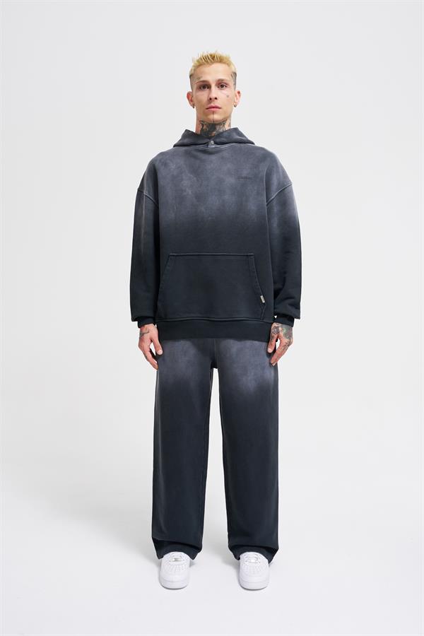 Erkek Gradient Yıkamalı Asphalt Hoodie