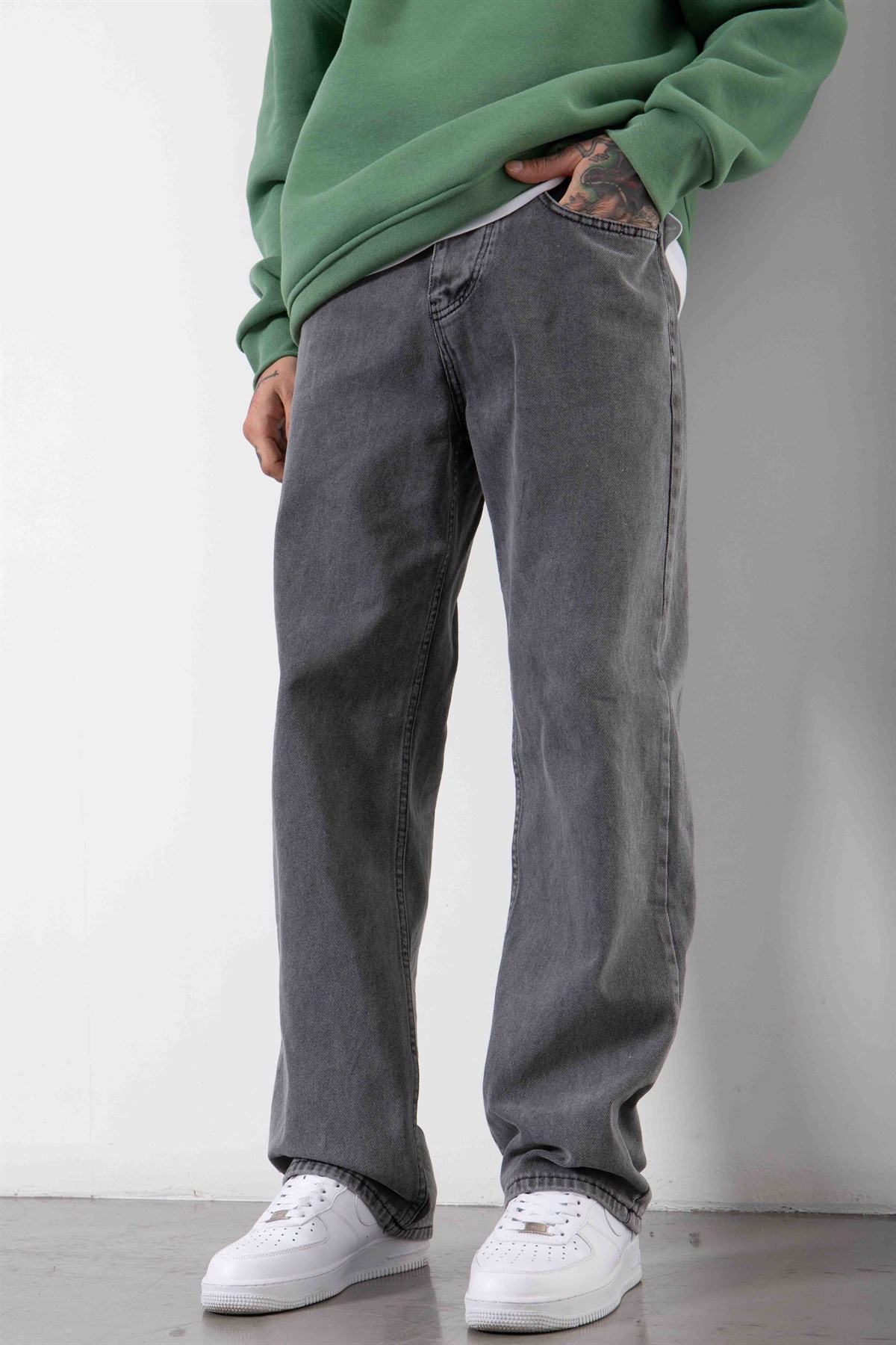 Baggy Relaxed Jean Acid Anthracite Pants