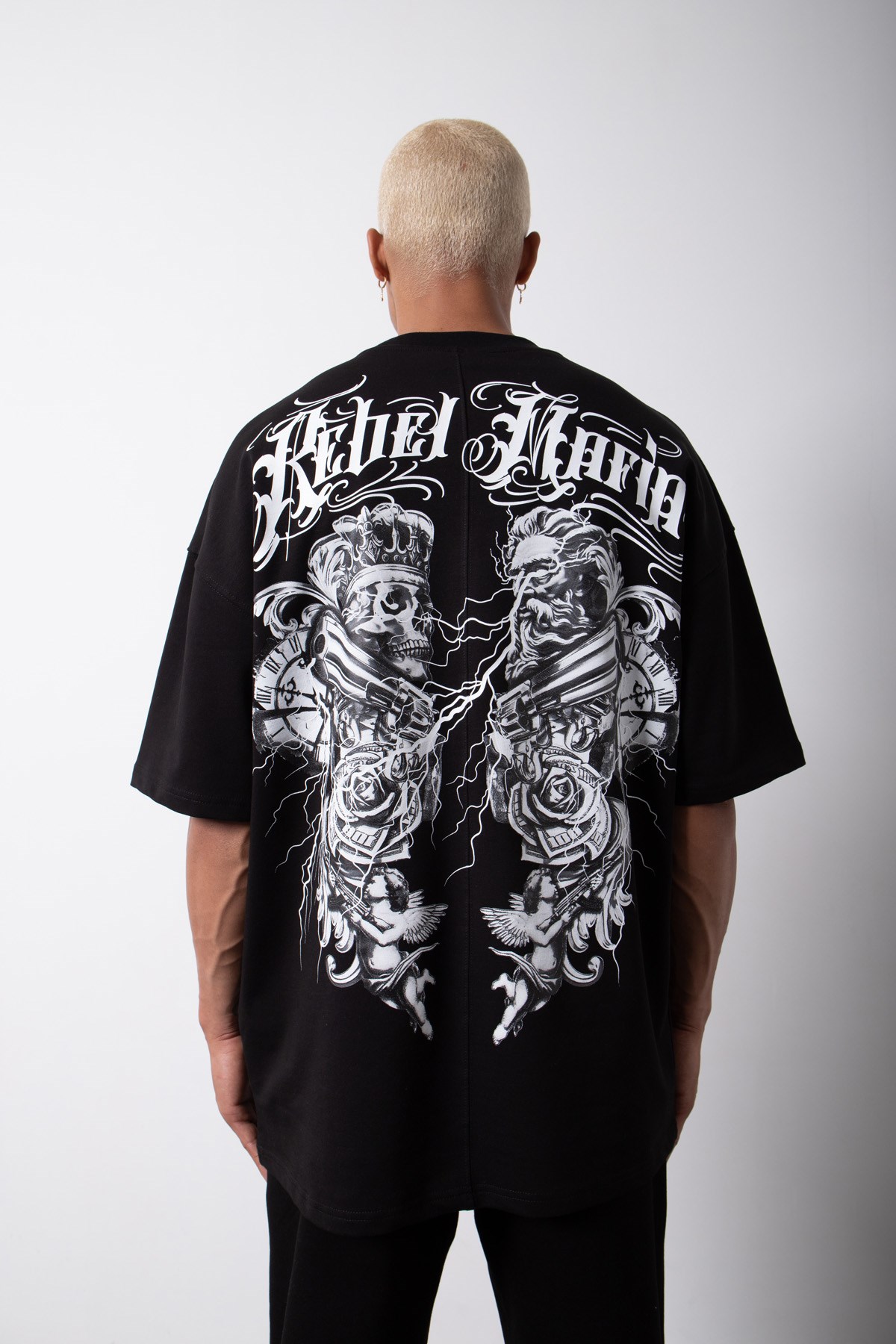 Paranafloden gentage Manøvre Oversize Rebel Mafia Printed Organic Cotton T-Shirt Black