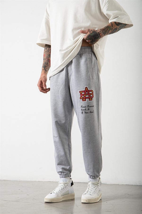 Regular Road Runner Printed Sweatpants Grey Melanj