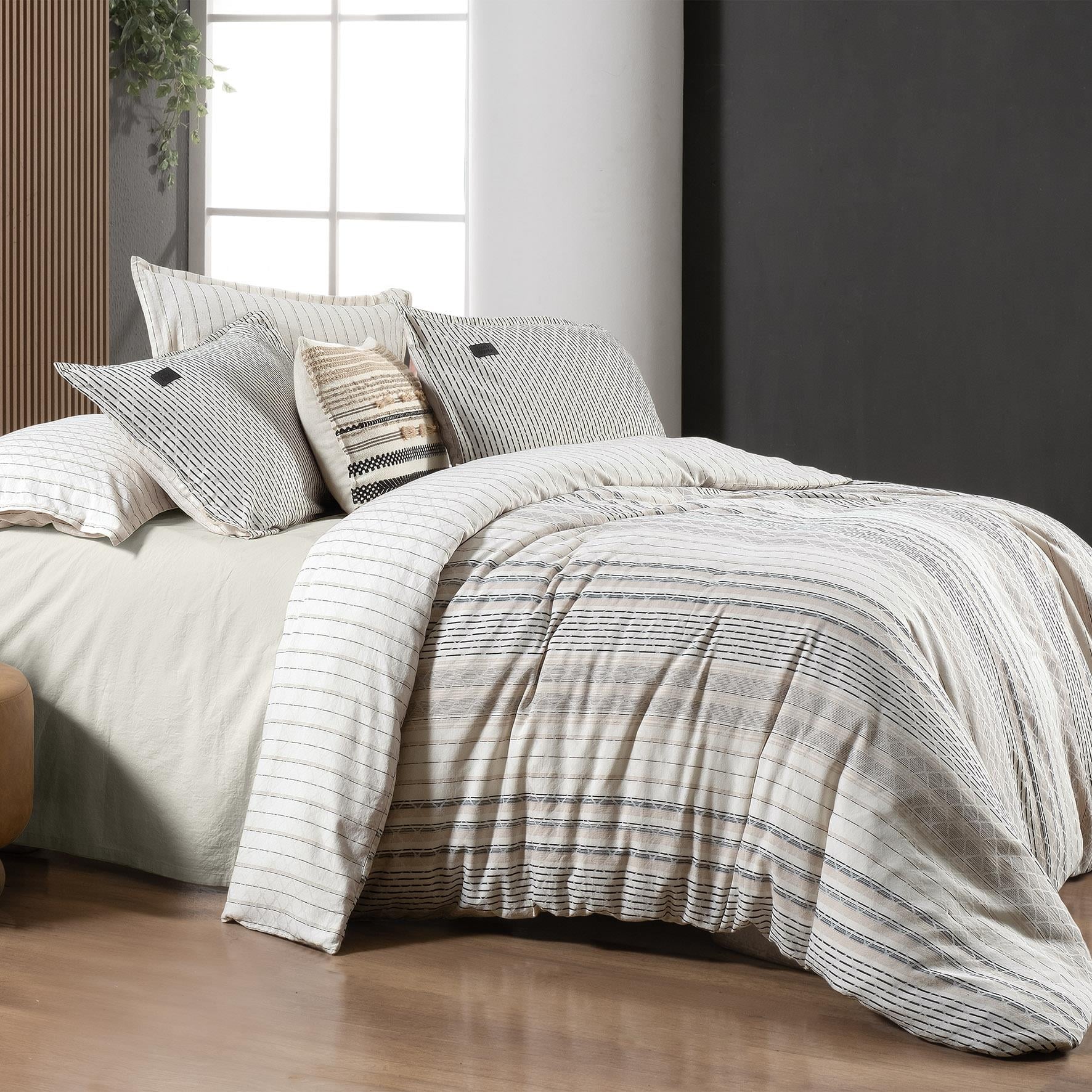 Sarev Calamor Bej King Size (Battal Boy) %100 Pamuk Mood Comfort Nevresim Takımı