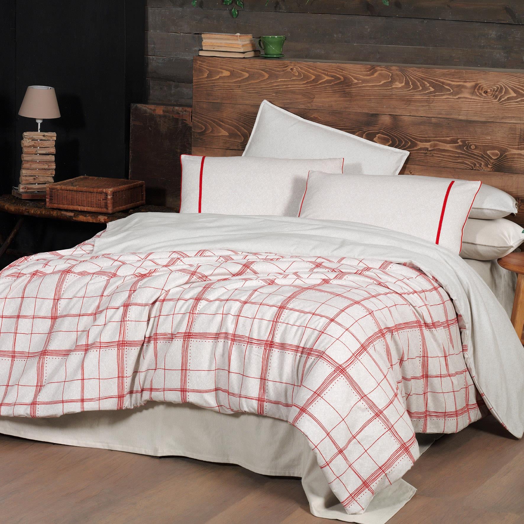 Bramo King Size (Battal Boy) %100 Pamuk Flanel (Pazen) Nevresim Takımı Bej