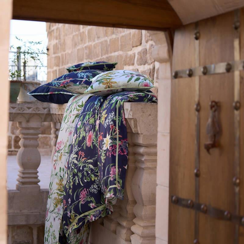 Sarev Epıros  %100 Ipek Saten Nevresim Takımı Çift Kişilik , Lacivert