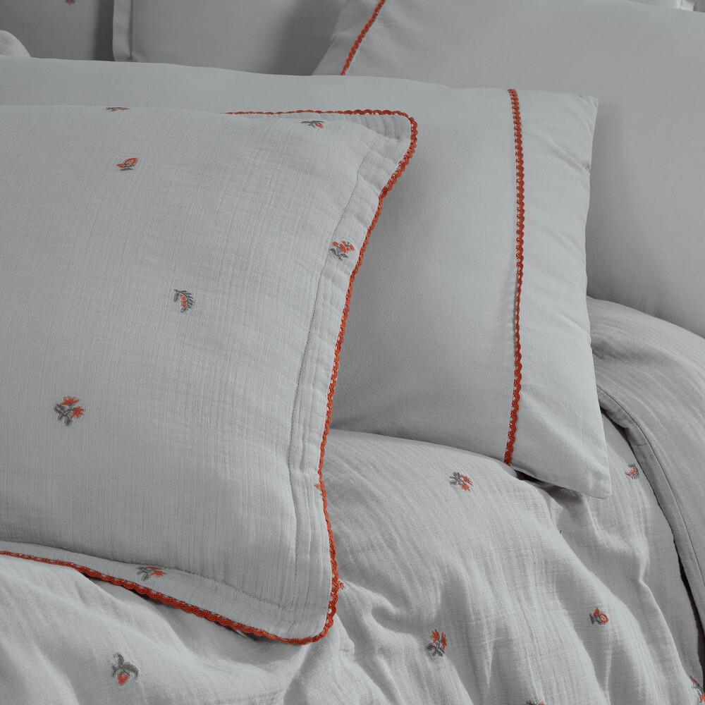 Sarev Plana Gri Çift Kişilik %100 Pamuk Mood Comfort Müslin Nevresim Takımı