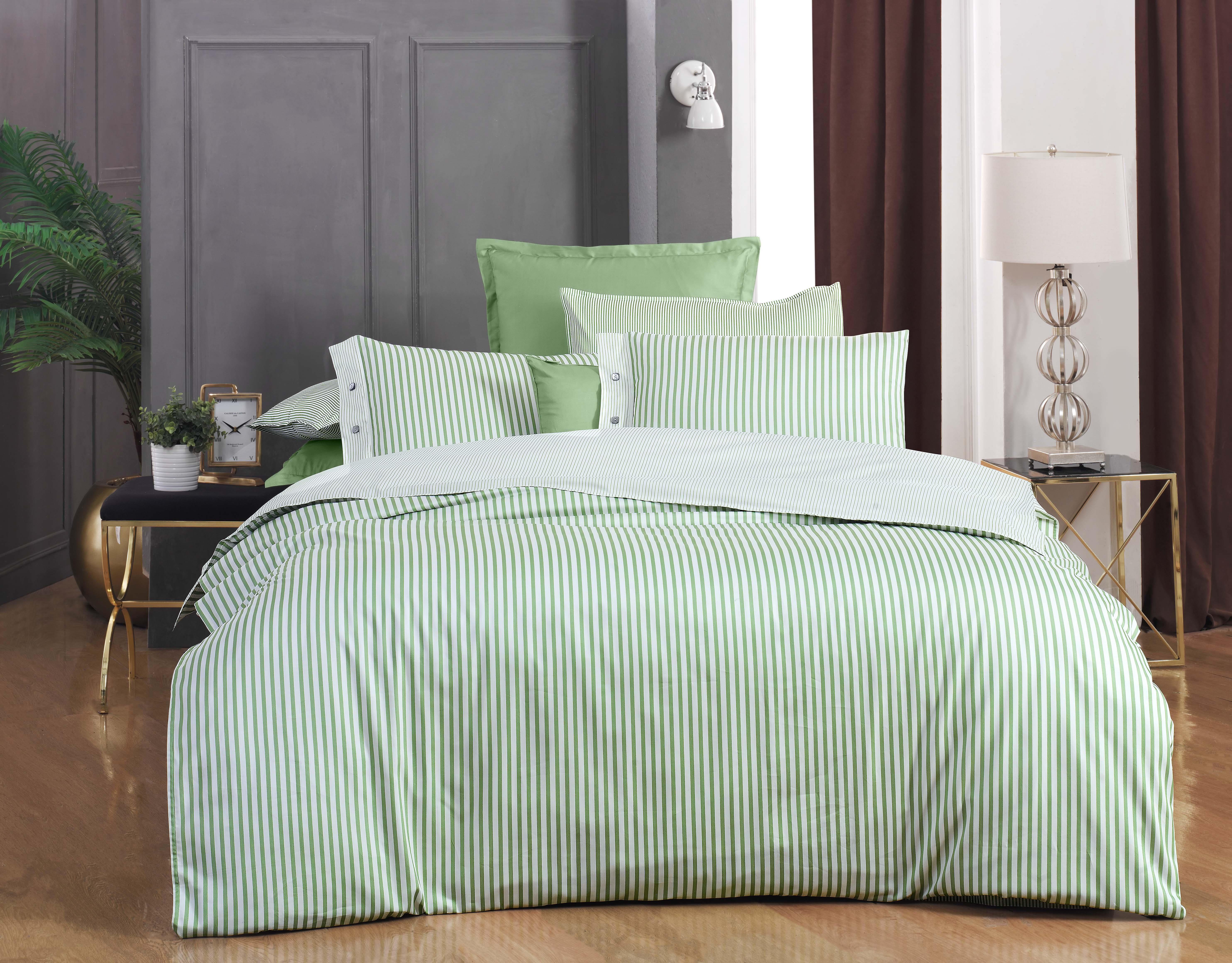 Sarev Tommy Yeşil Çift Kişilik %100 Pamuk Saten Nevresim Takımı