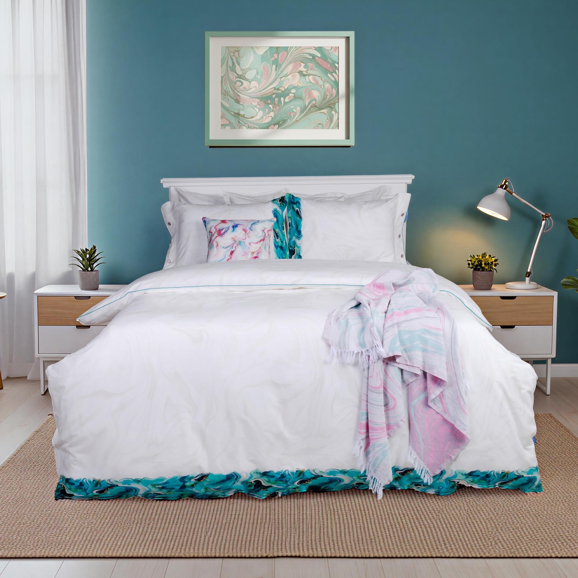 Sarev Aqua  Çift Kişilik %100 Pamuk Nevresim Takımı