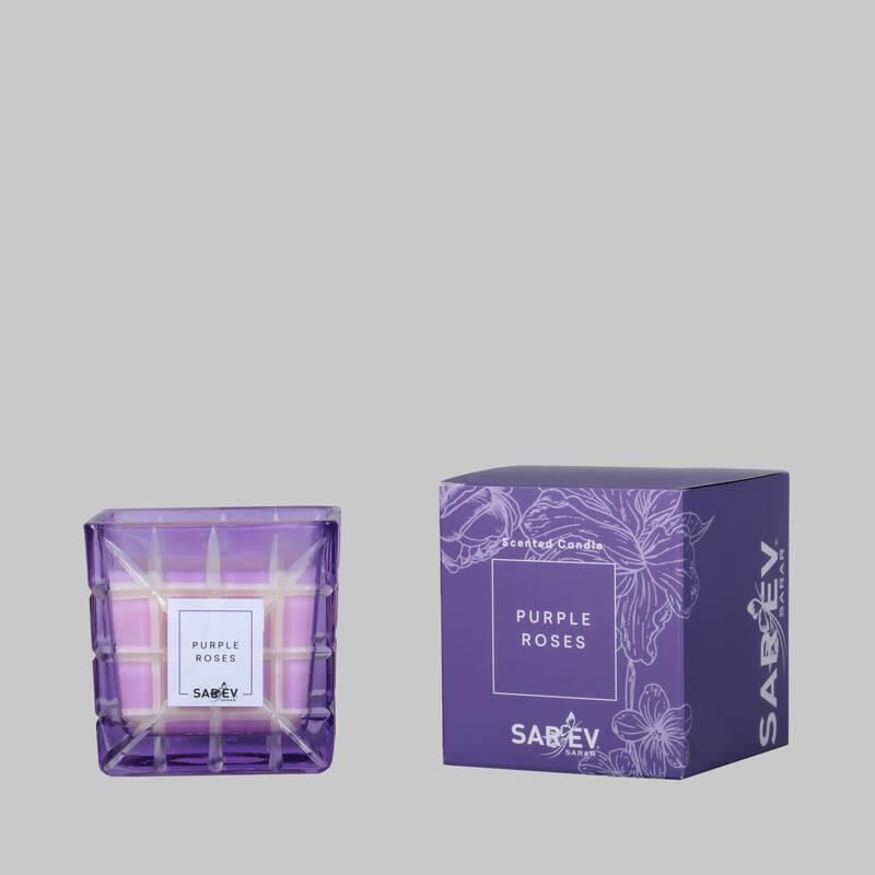 Sarev Purple Roses Scented Candle Kokulu Mum