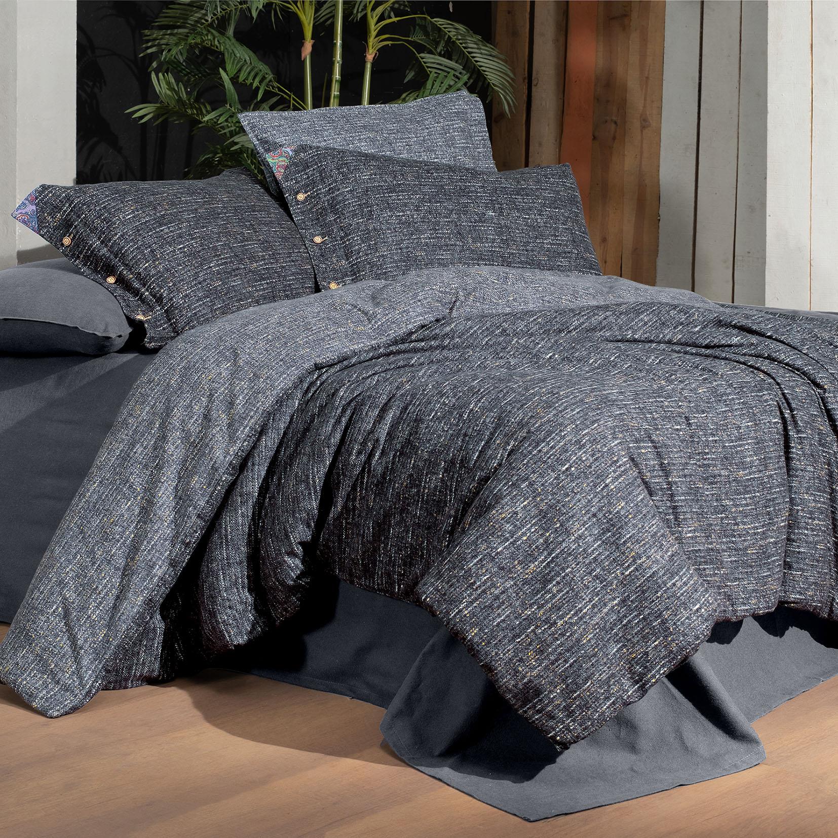 Glamis King Size (Battal Boy) %100 Pamuk Flanel (Pazen) Nevresim Takımı Gri