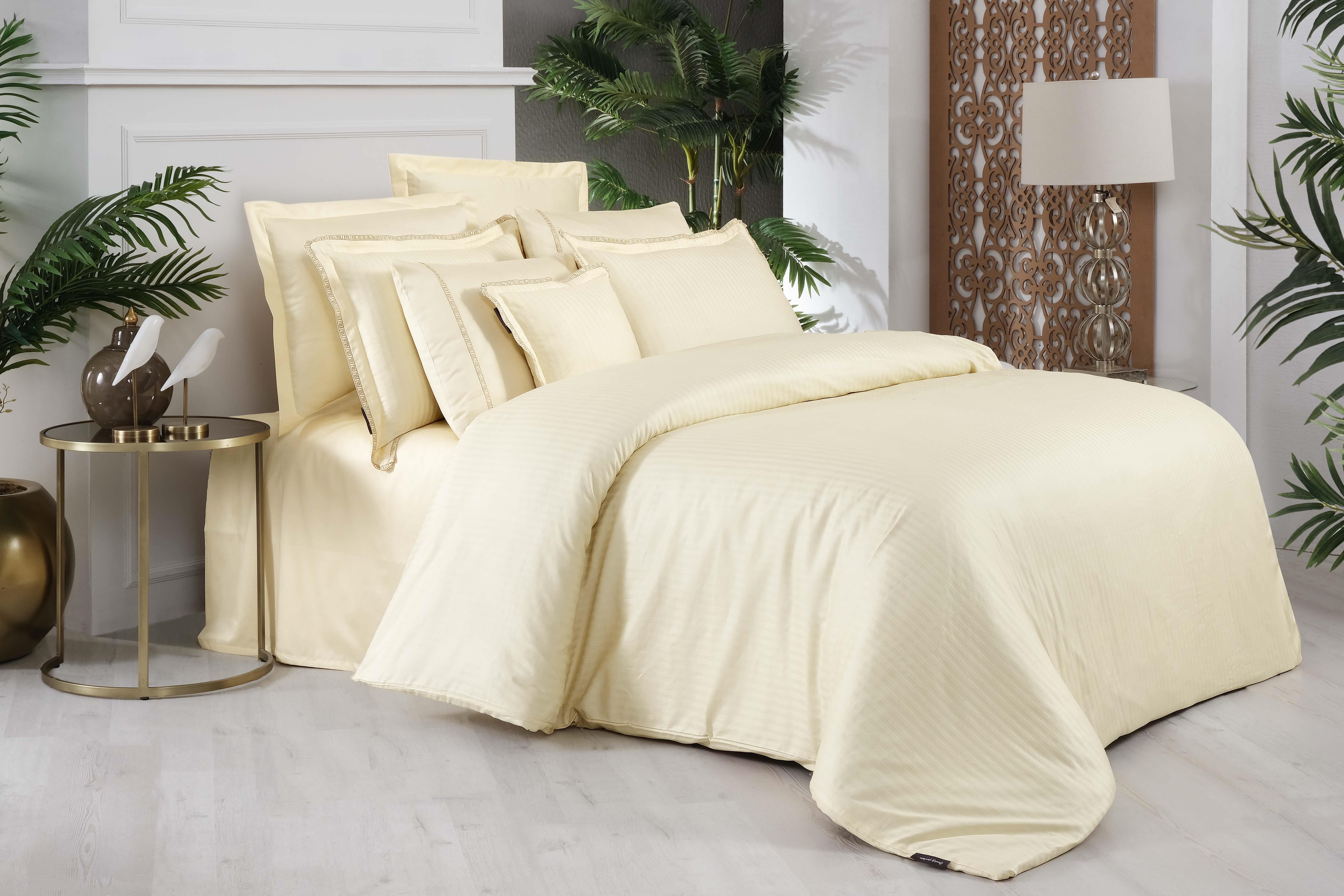 Sarev Jacquard Nevresim Takımı Çift Kişilik V7-Sarı