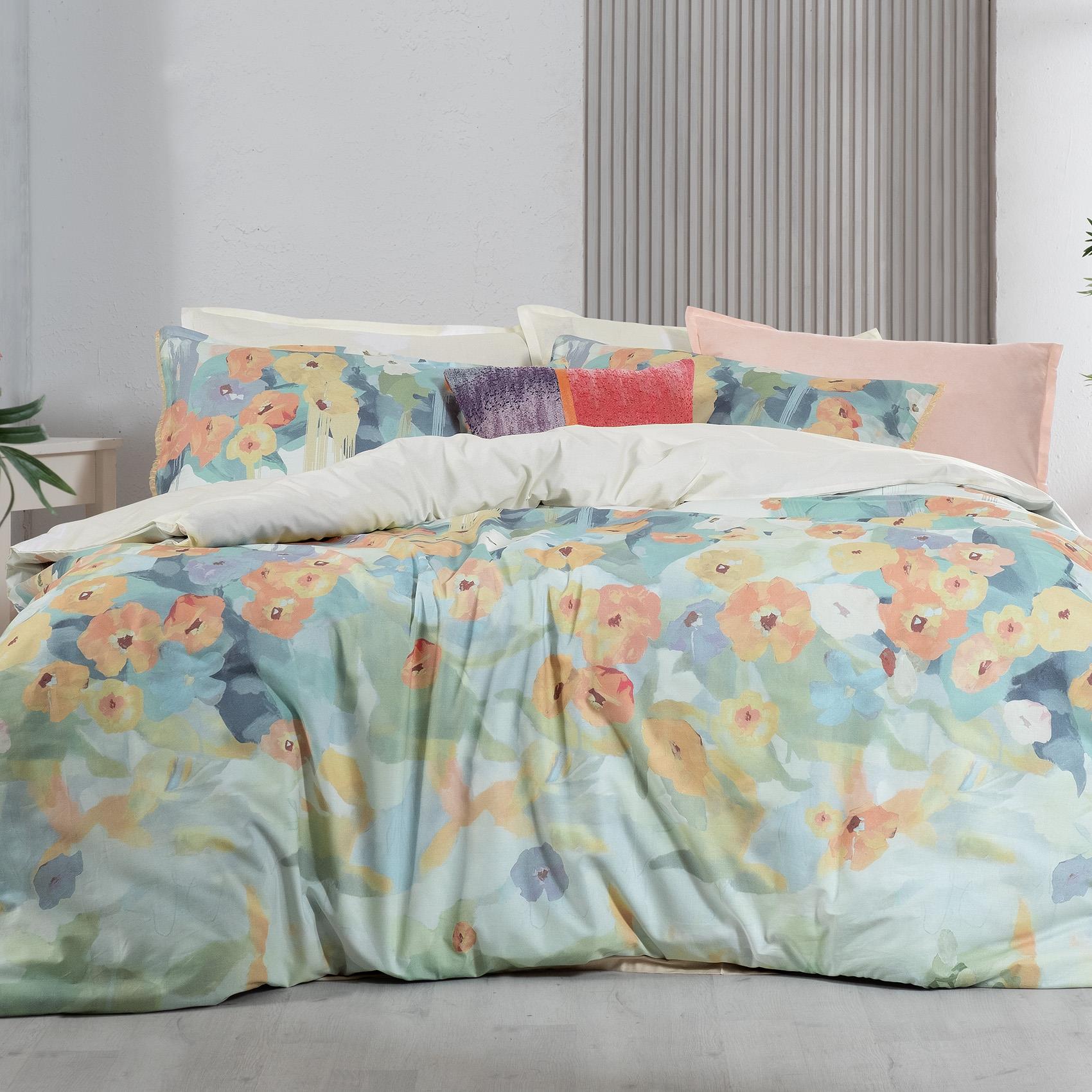 Sarev Romy Multicolor King Size (Battal Boy) %100 Pamuk Nevresim Takımı