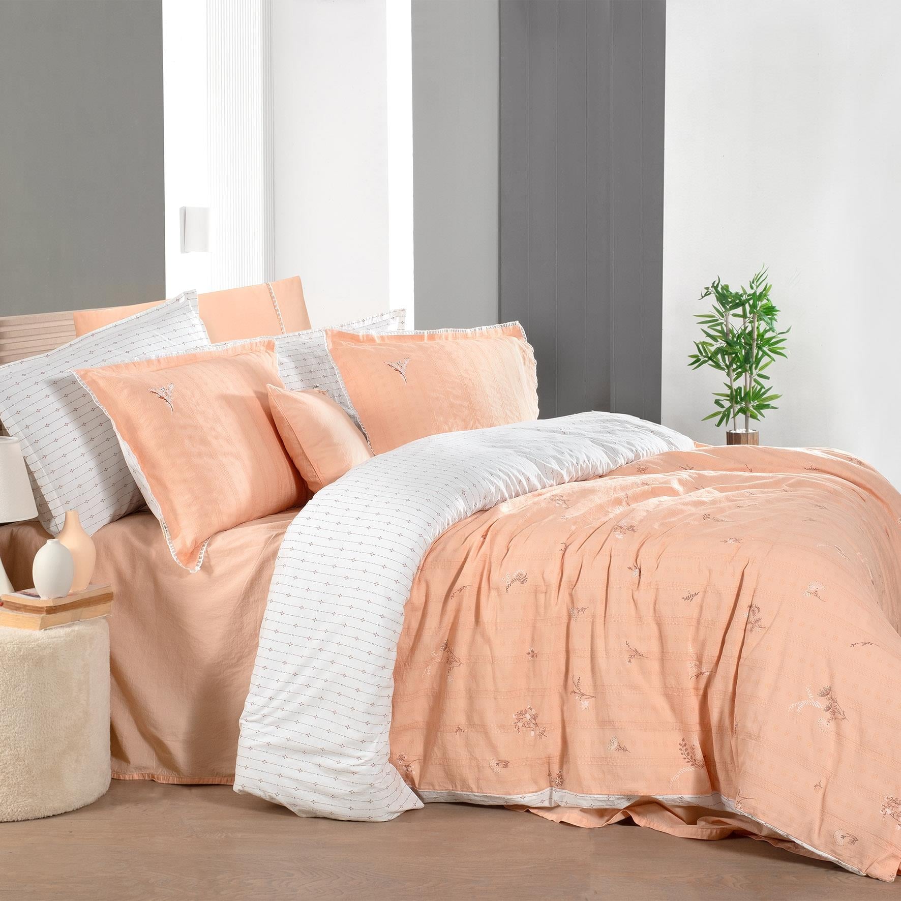 Sarev Gracia Somon King Size (Battal Boy) %100 Pamuk Mood Comfort Nevresim Takımı
