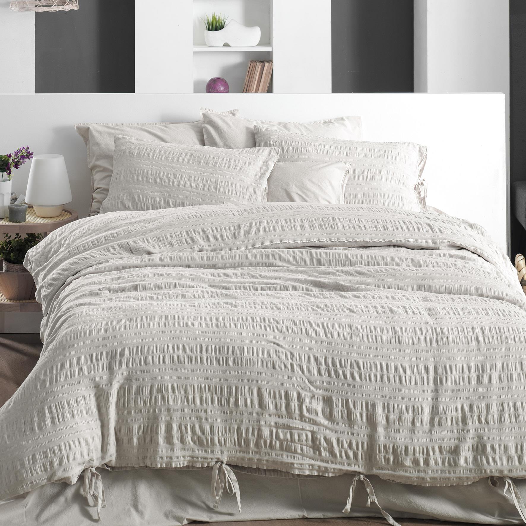 Sarev Leon Bej Çift Kişilik %100 Pamuk Mood Comfort Nevresim Takımı