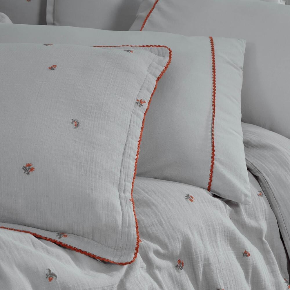 Sarev Plana Gri Çift Kişilik %100 Pamuk Mood Comfort Müslin Nevresim Takımı