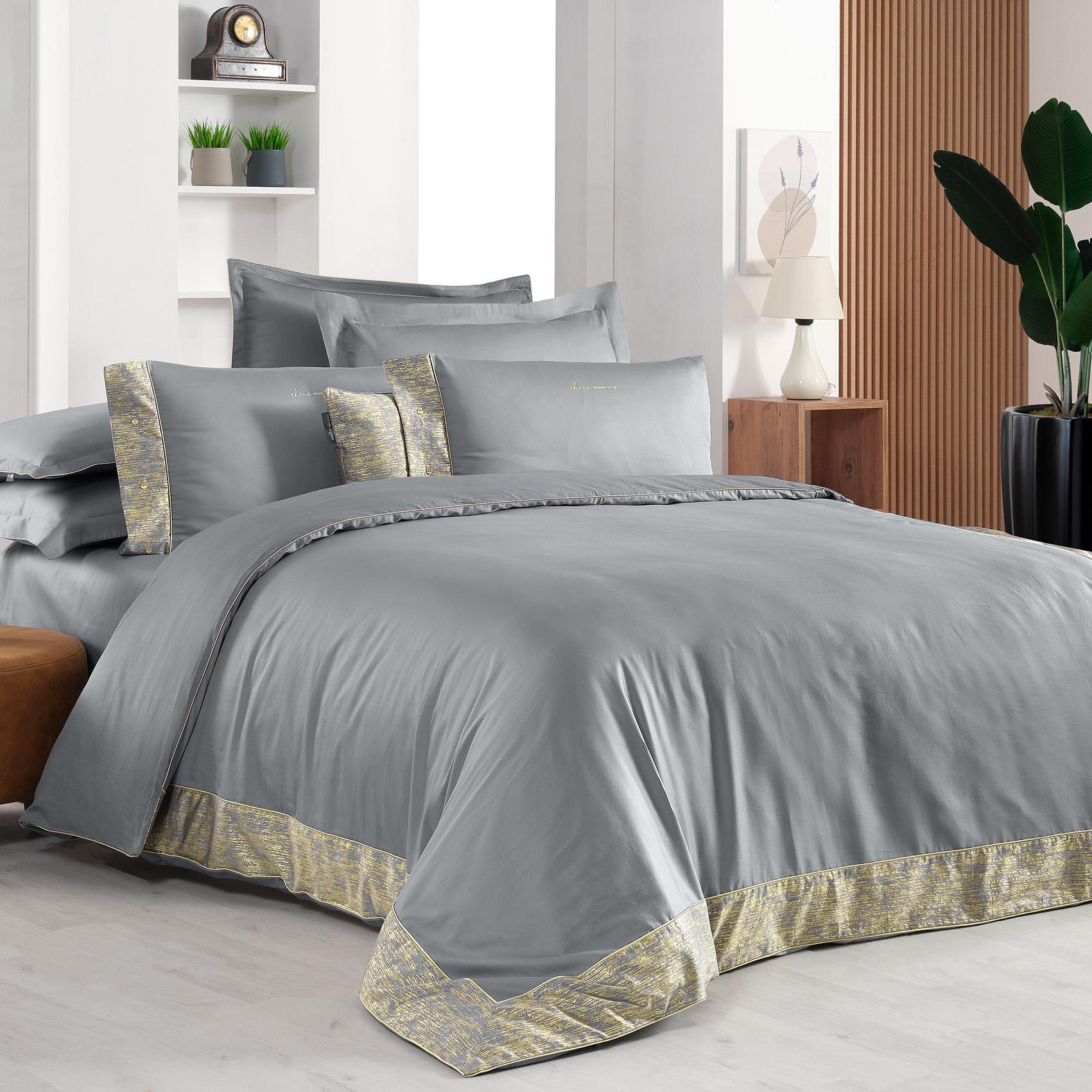 Sarev Voronoj Saten Çift kişilik Bakır Nevresim Takımı