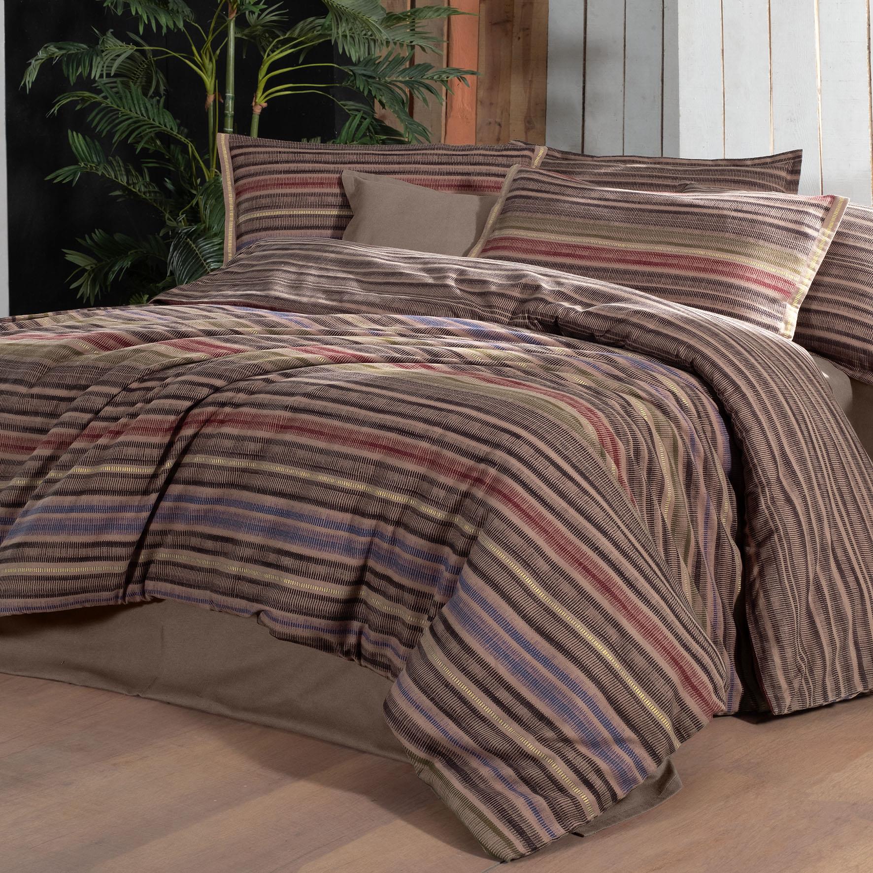 Fauna King Size (Battal Boy)%100 Pamuk Flanel (Pazen) Nevresim Takımı Kahve