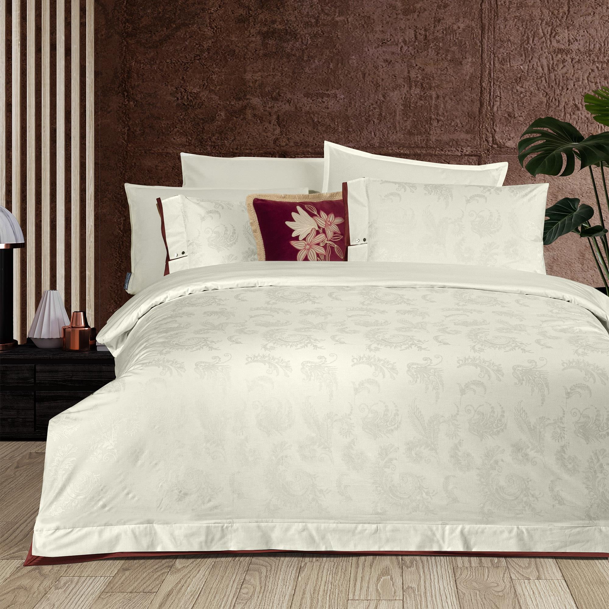 Sarev Bimala Kıng Sıze ( Battal Boy) %100 Pamuk Çift Taraflı Nevresim Takımı Ekru