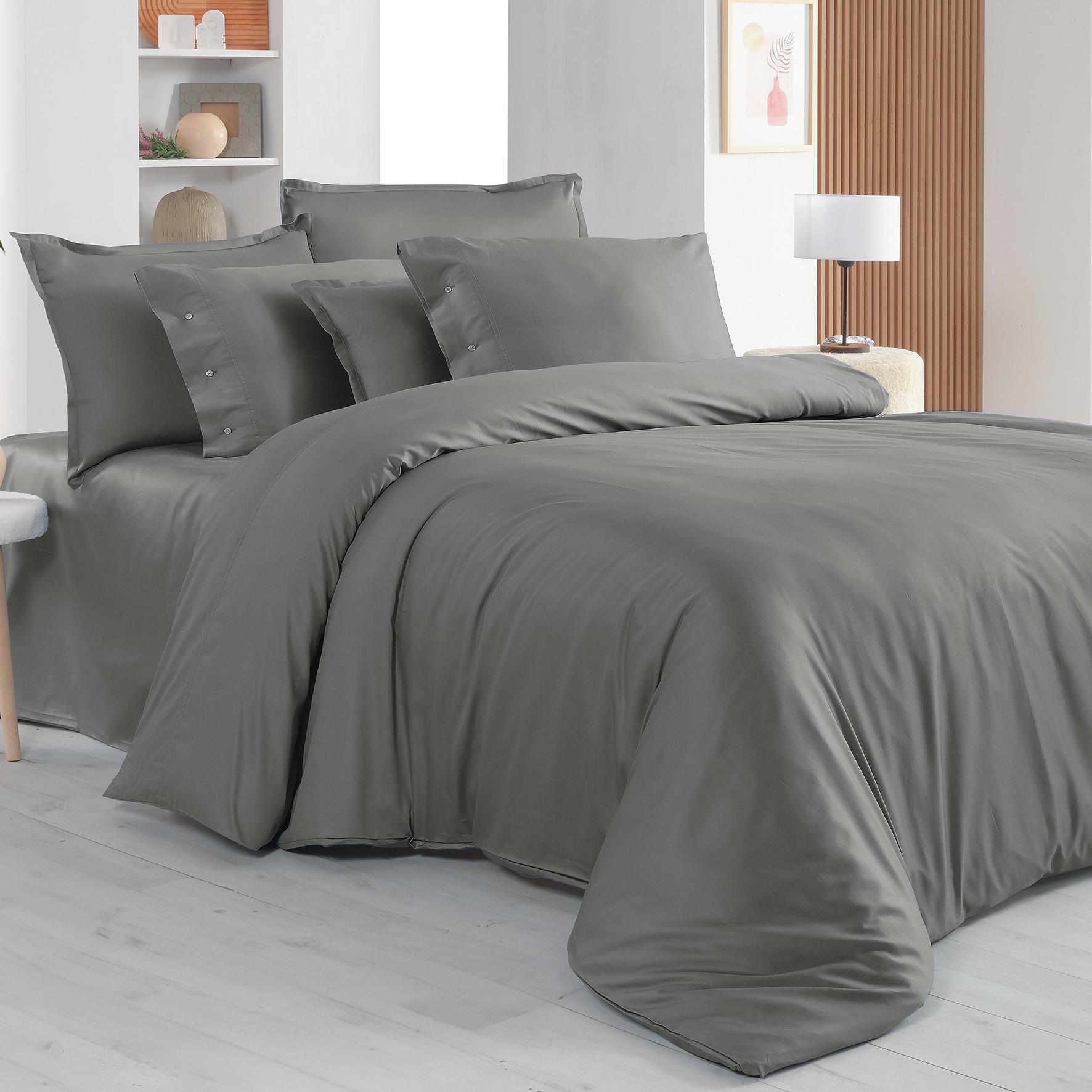 Sarev Monochrome Gray %100 Pamuk Saten ''300 TC