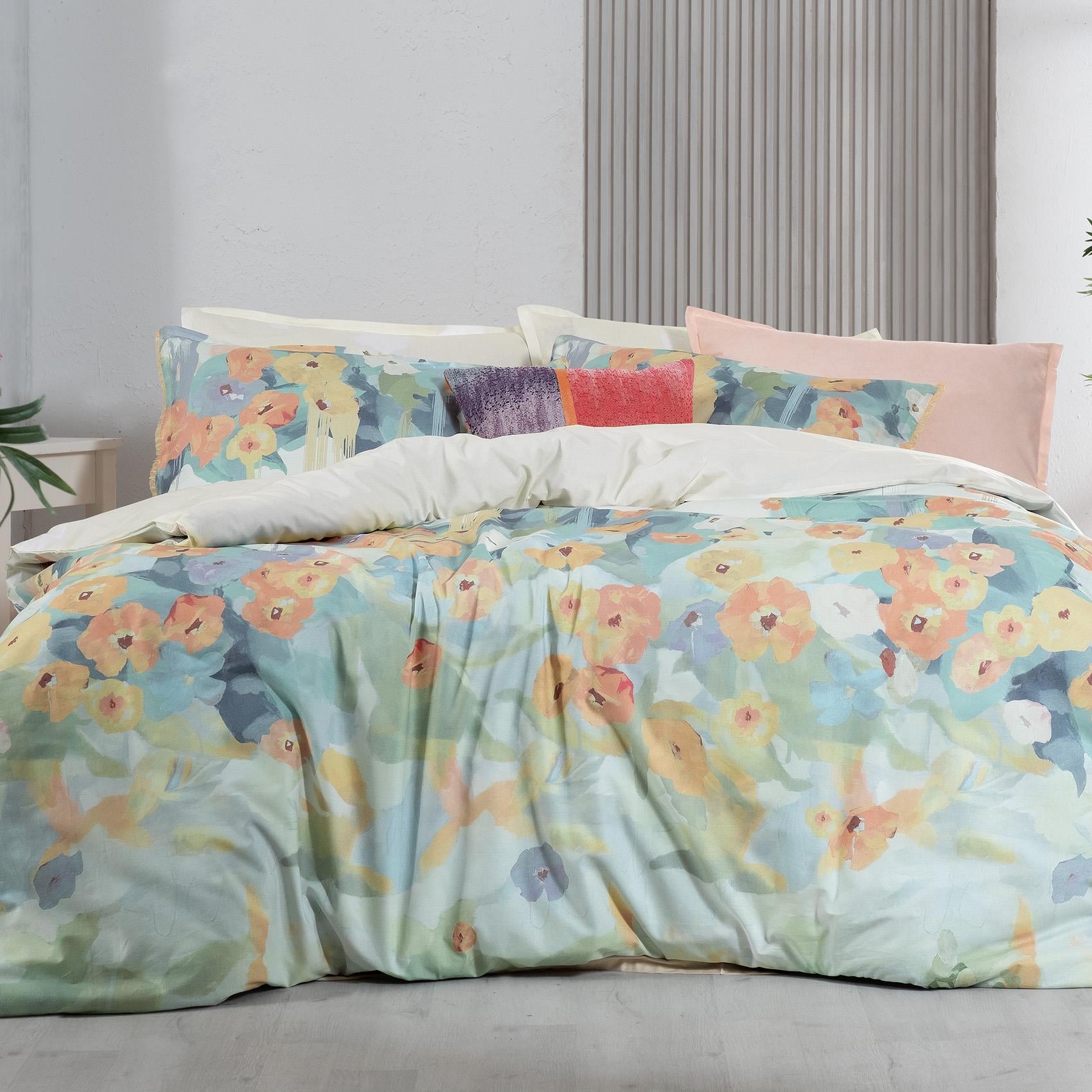 Sarev Romy Multicolor King Size (Battal Boy) %100 Pamuk Nevresim Takımı