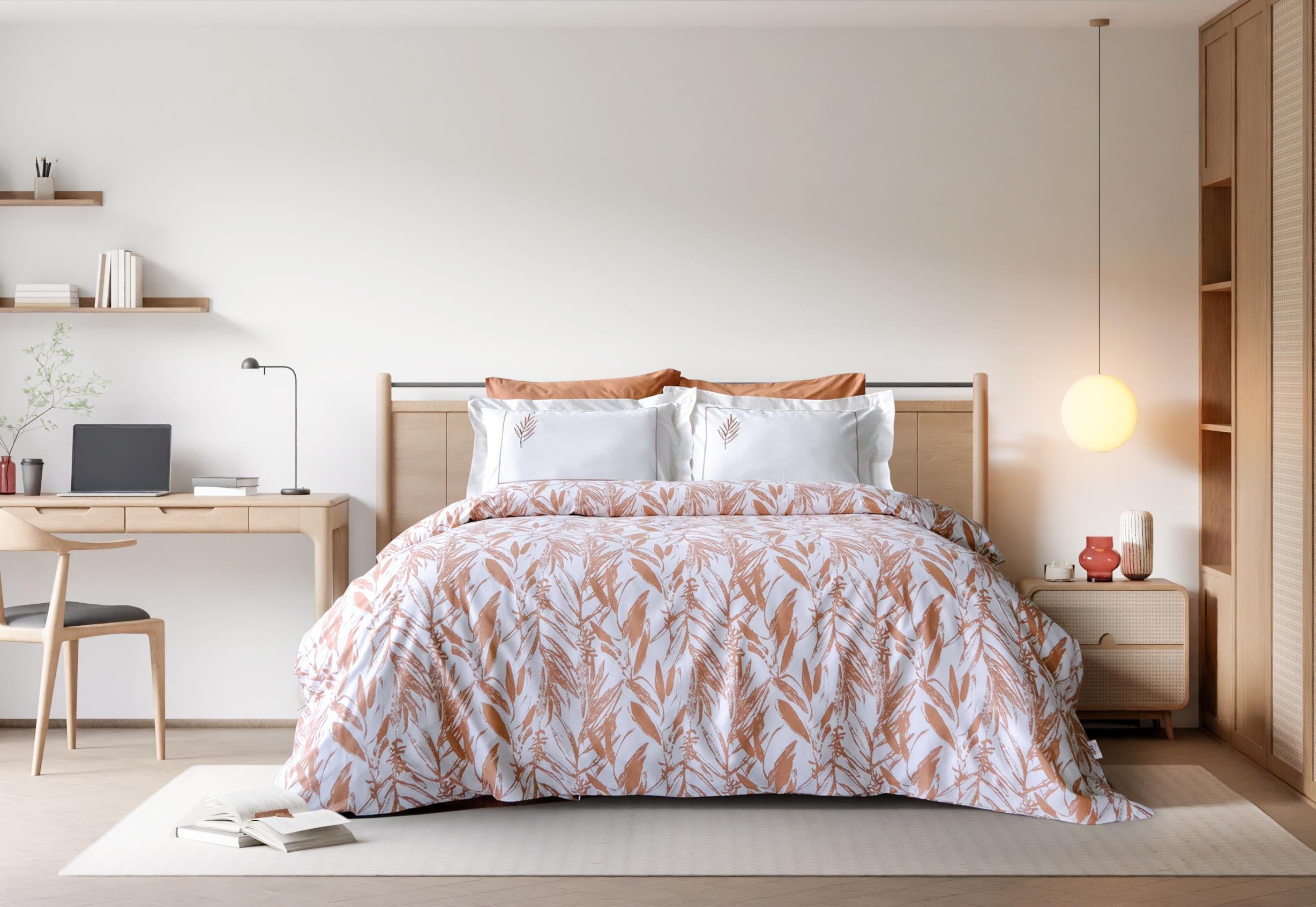 KATRE ÇİFT KİŞİLİK EXC NEVRESİM TAKIMI 200*220 TERRACOTA