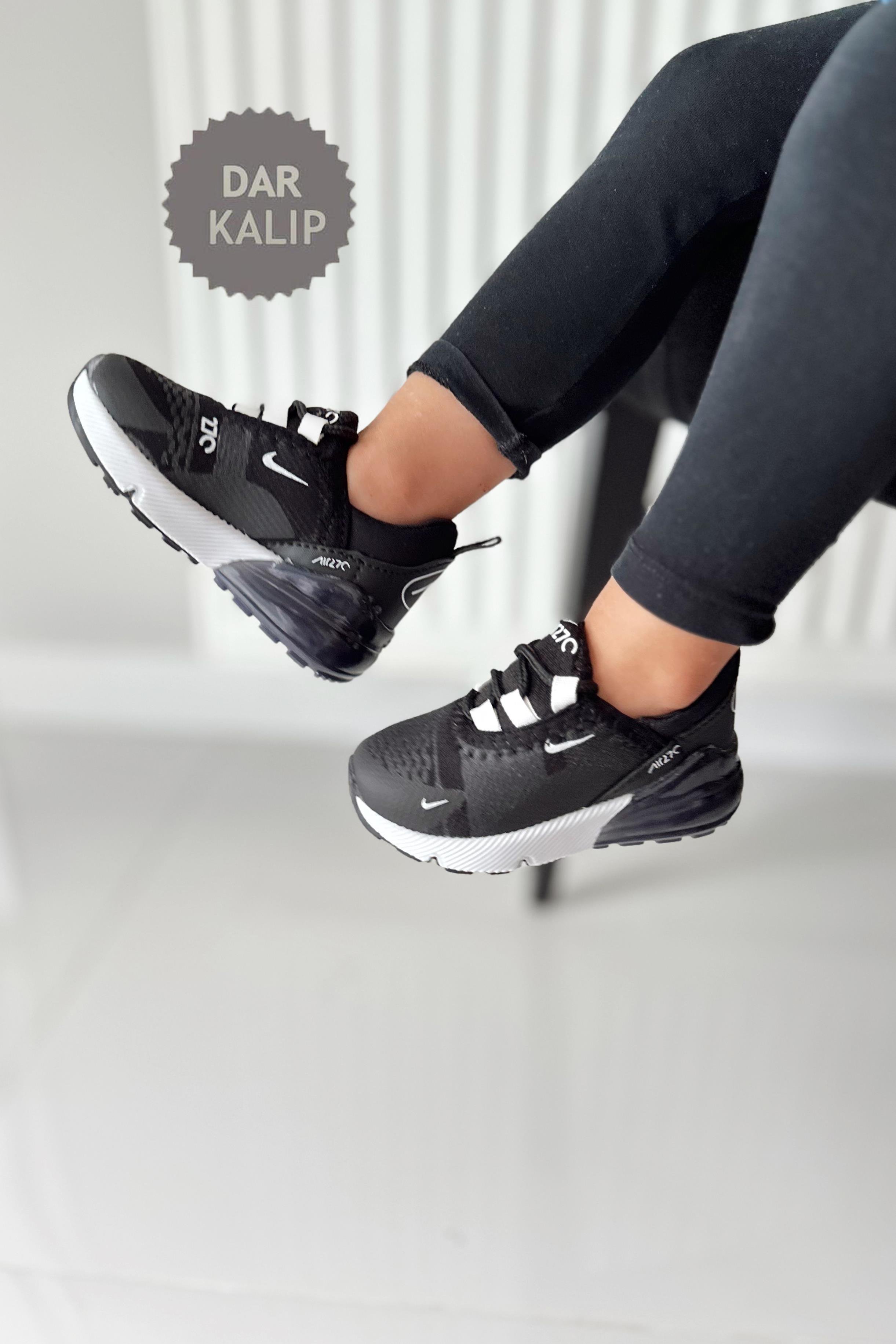 270 Baskılı Çocuk Spor Ayakkabı Siyah Beyaz