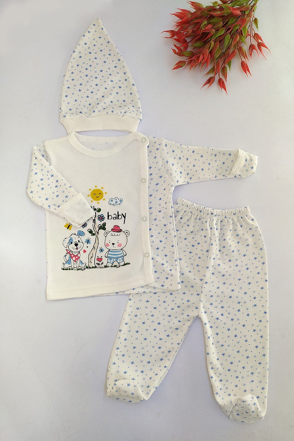 Baby Baskılı Erkek Bebek 3'lü Takım