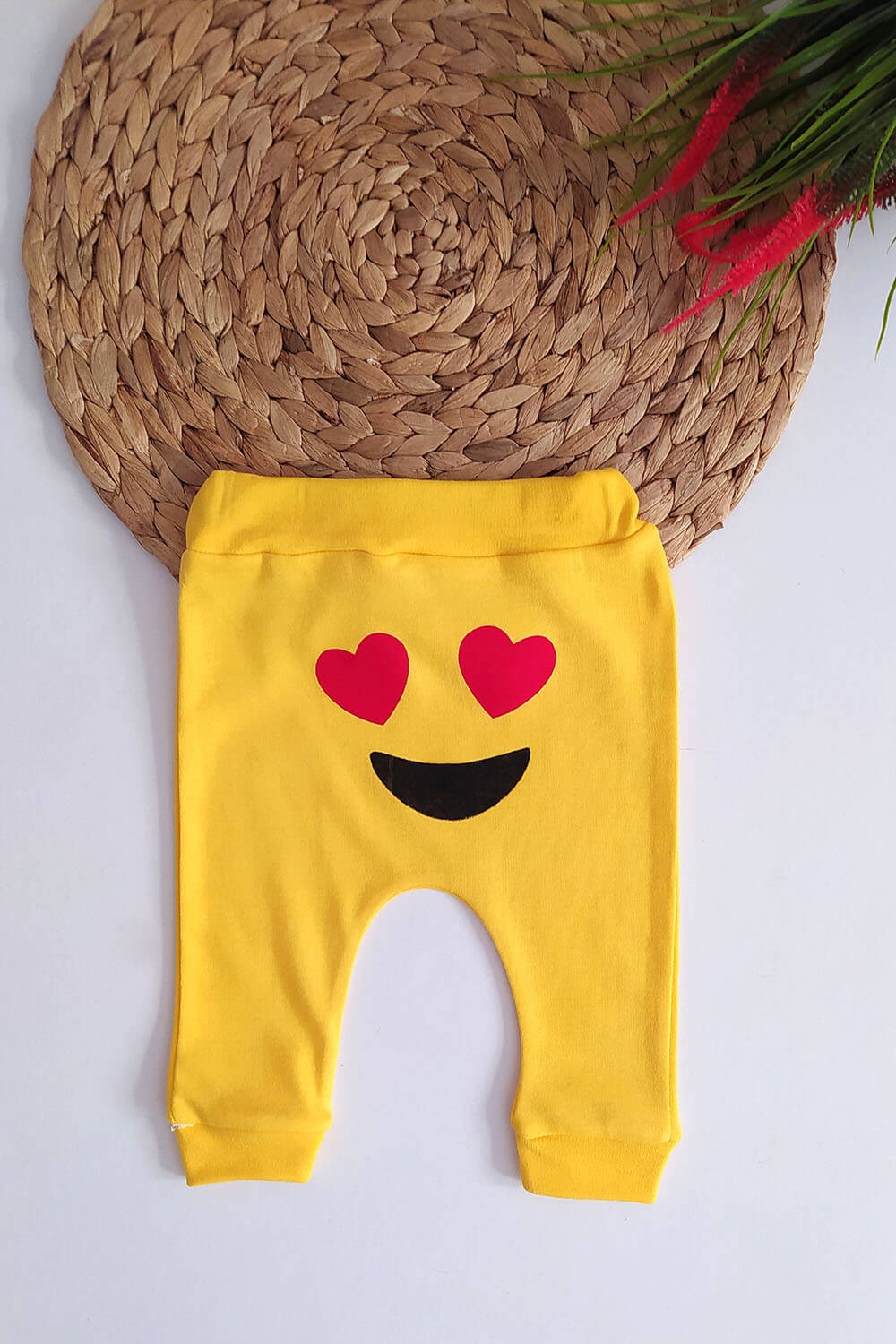 Emoji Baskılı Bebek Pijama Sarı