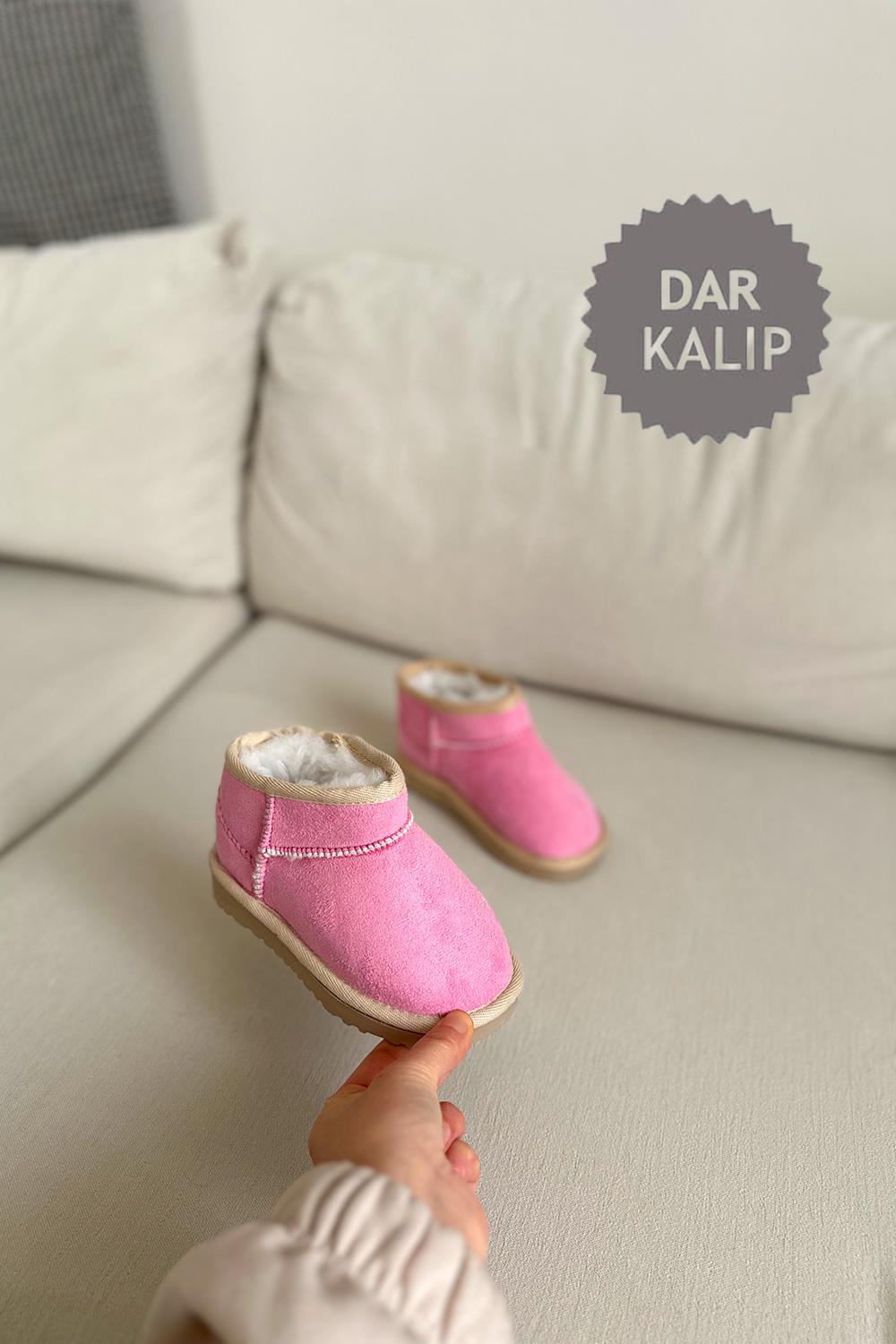 İçi Kürklü Çocuk Yarım Bot Pembe
