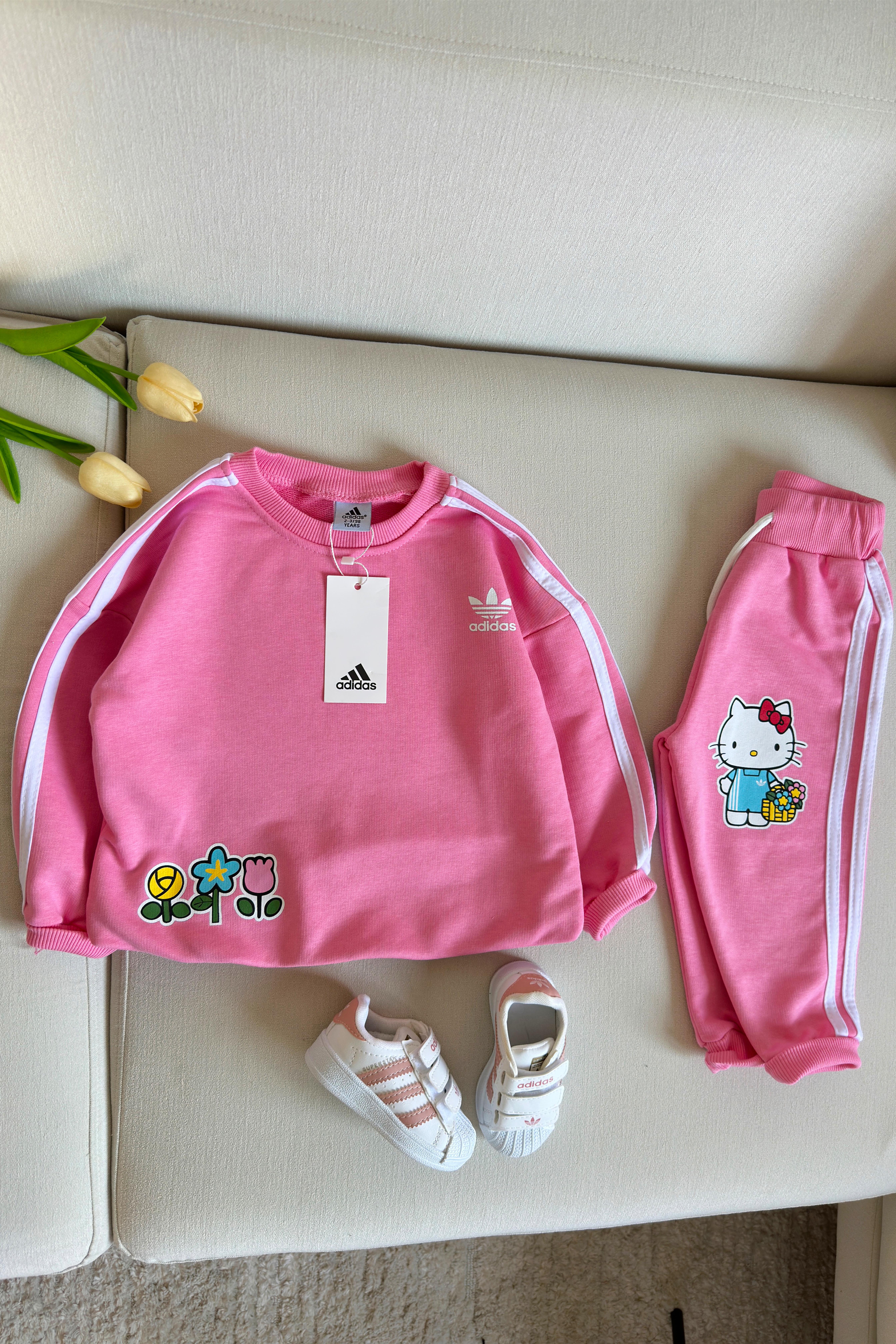 Kitty Baskılı Kız Çocuk Eşofman Takımı Pembe