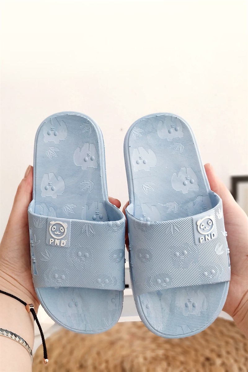 Panda Baskılı Çocuk Sandalet Mavi