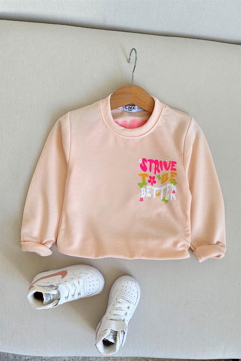 Strive Baskılı Çocuk Sweat Pudra