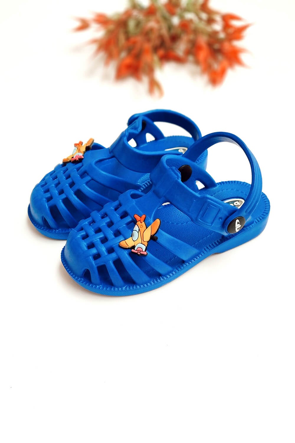 Uçak Baskılı Çocuk Sandalet Mavi