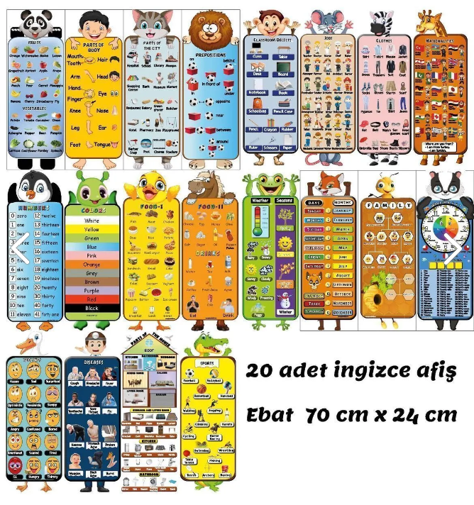 İNGİLİZCE POSTER 20 ADET