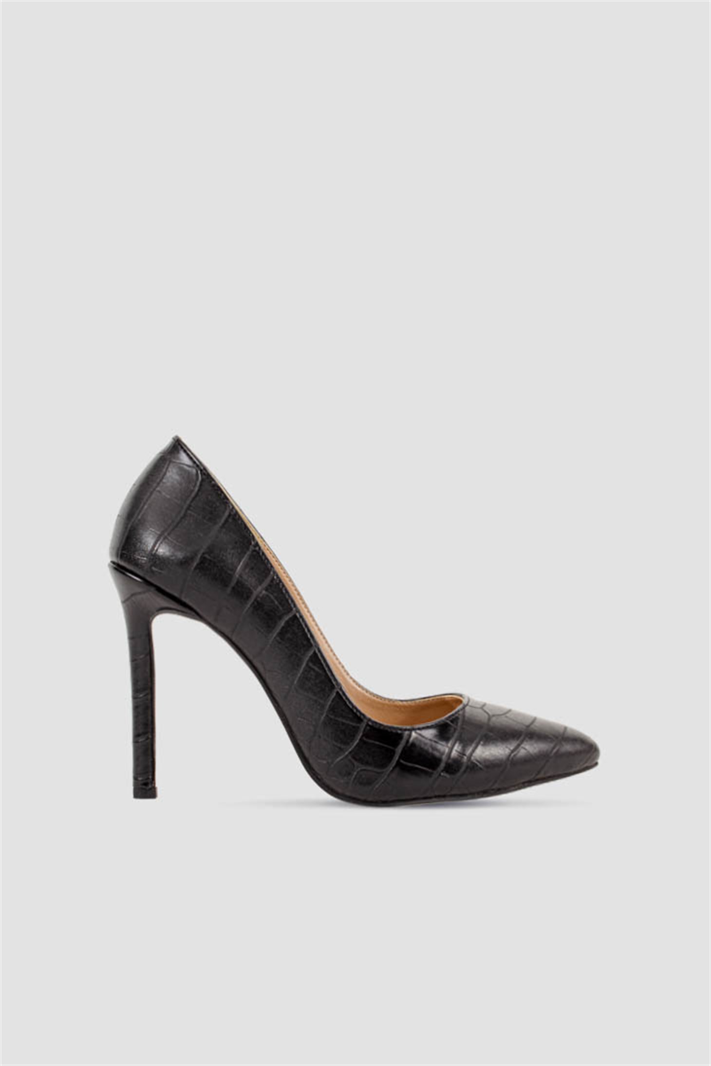 ALINA - Siyah Croco - Stiletto