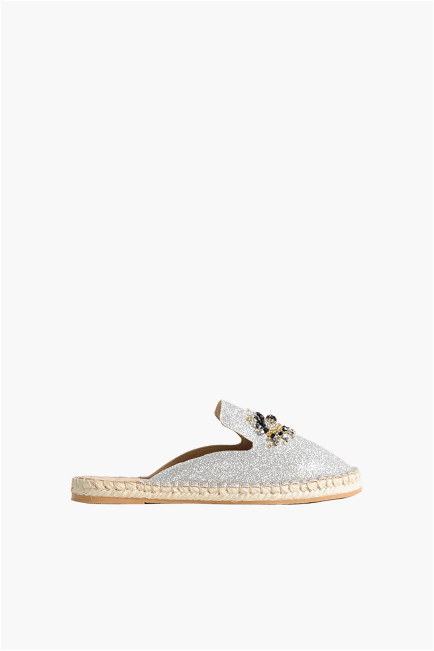 SHOES&MOREERMYERMY - Gümüş Glitter - Espadril