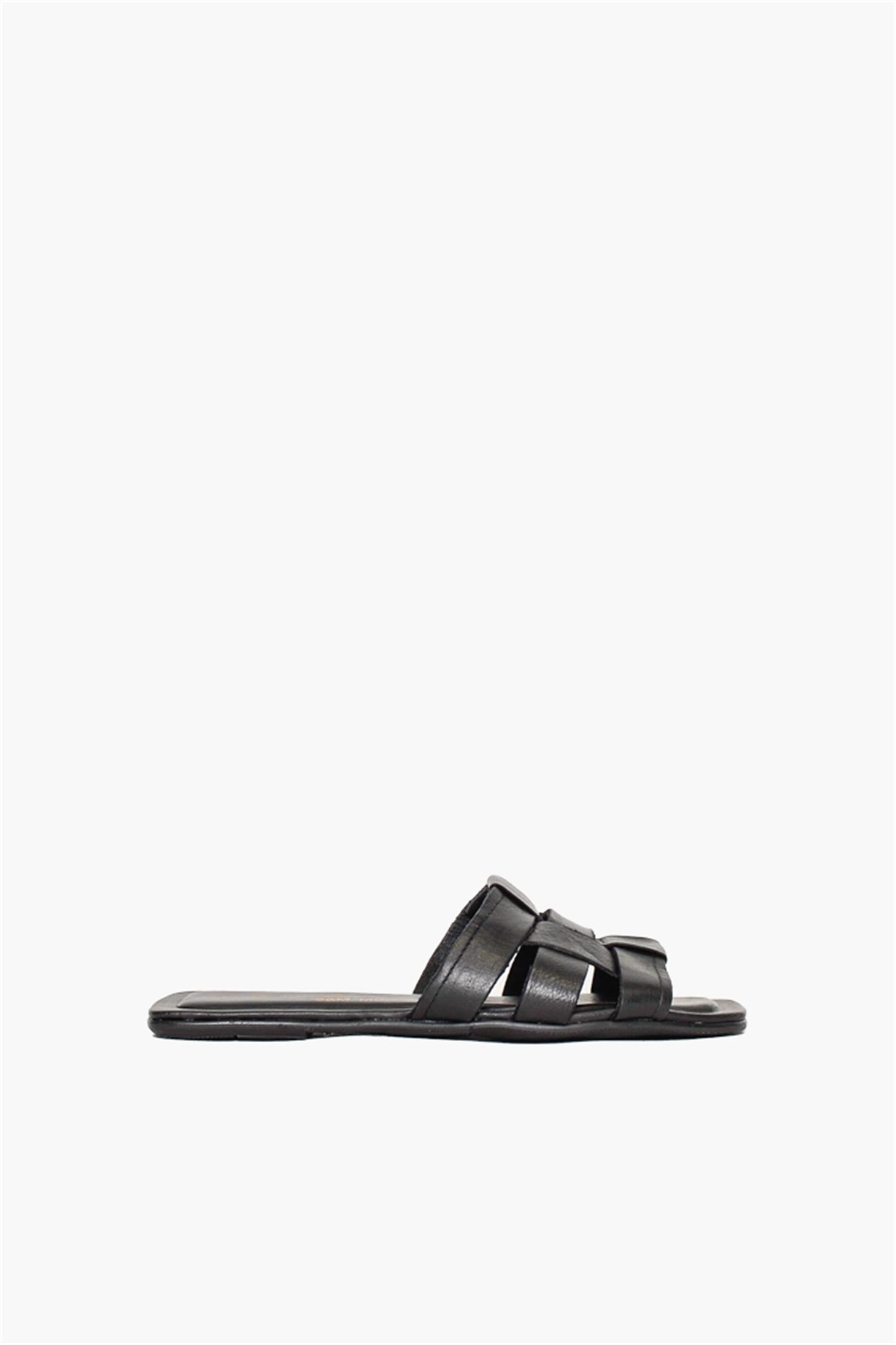 SHOES&MOREMINSMINS - Siyah Deri - Sandalet