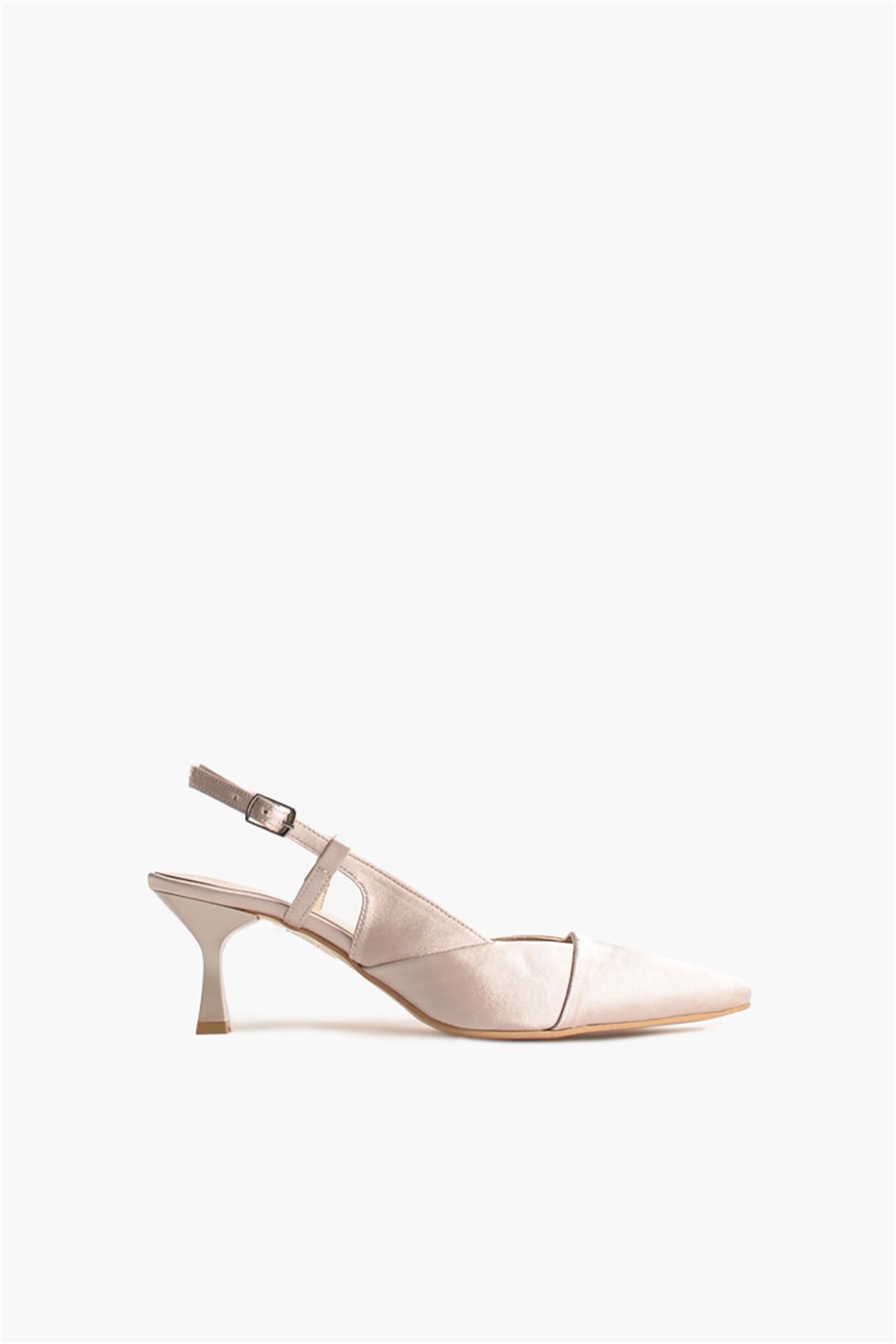 SHOES&MORECERNACERNA - Bej Saten - Topuklu