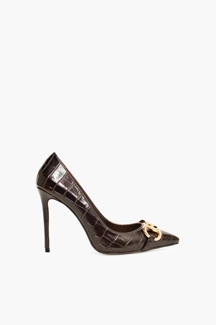 SHOES&MOREFIGAROFIGARO - Kahve Croco - Stiletto
