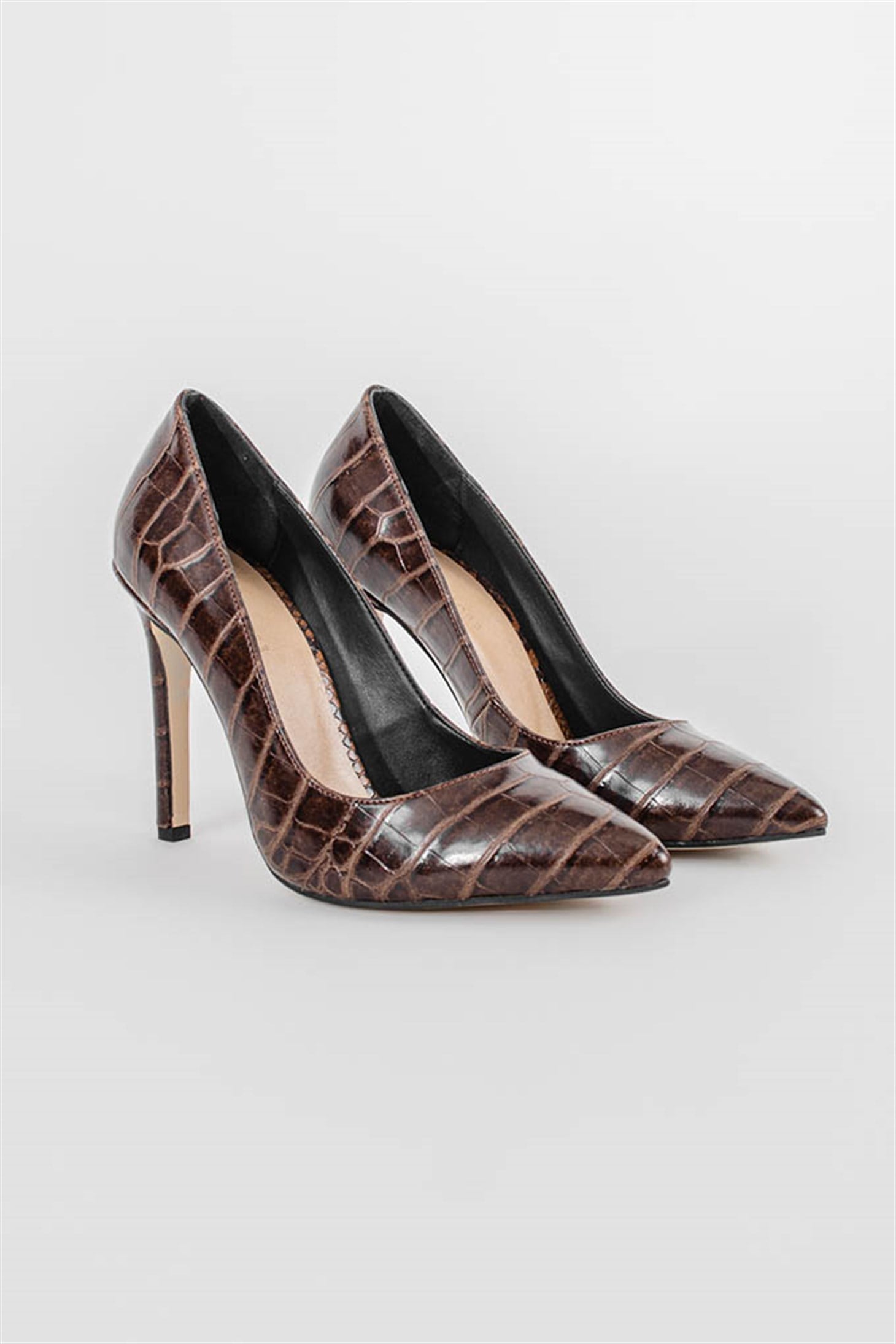 ALINA - Kahve Croco - Stiletto