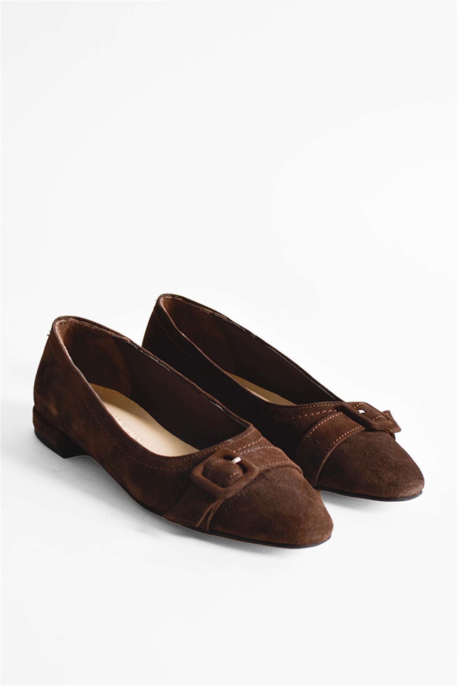 SHOES&MOREMELFANMELFAN - Kahve Süet - Babet