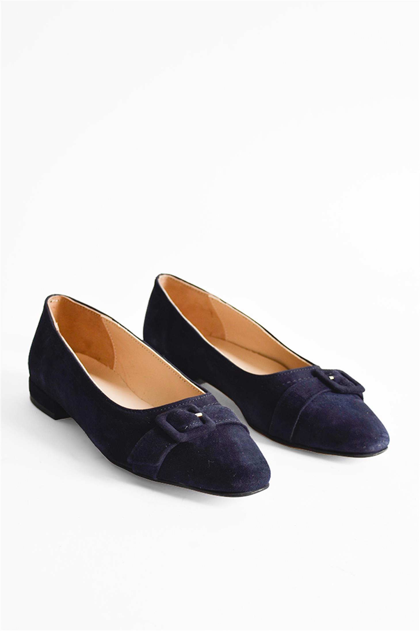 SHOES&MOREMELFANMELFAN - Lacivert Süet - Babet