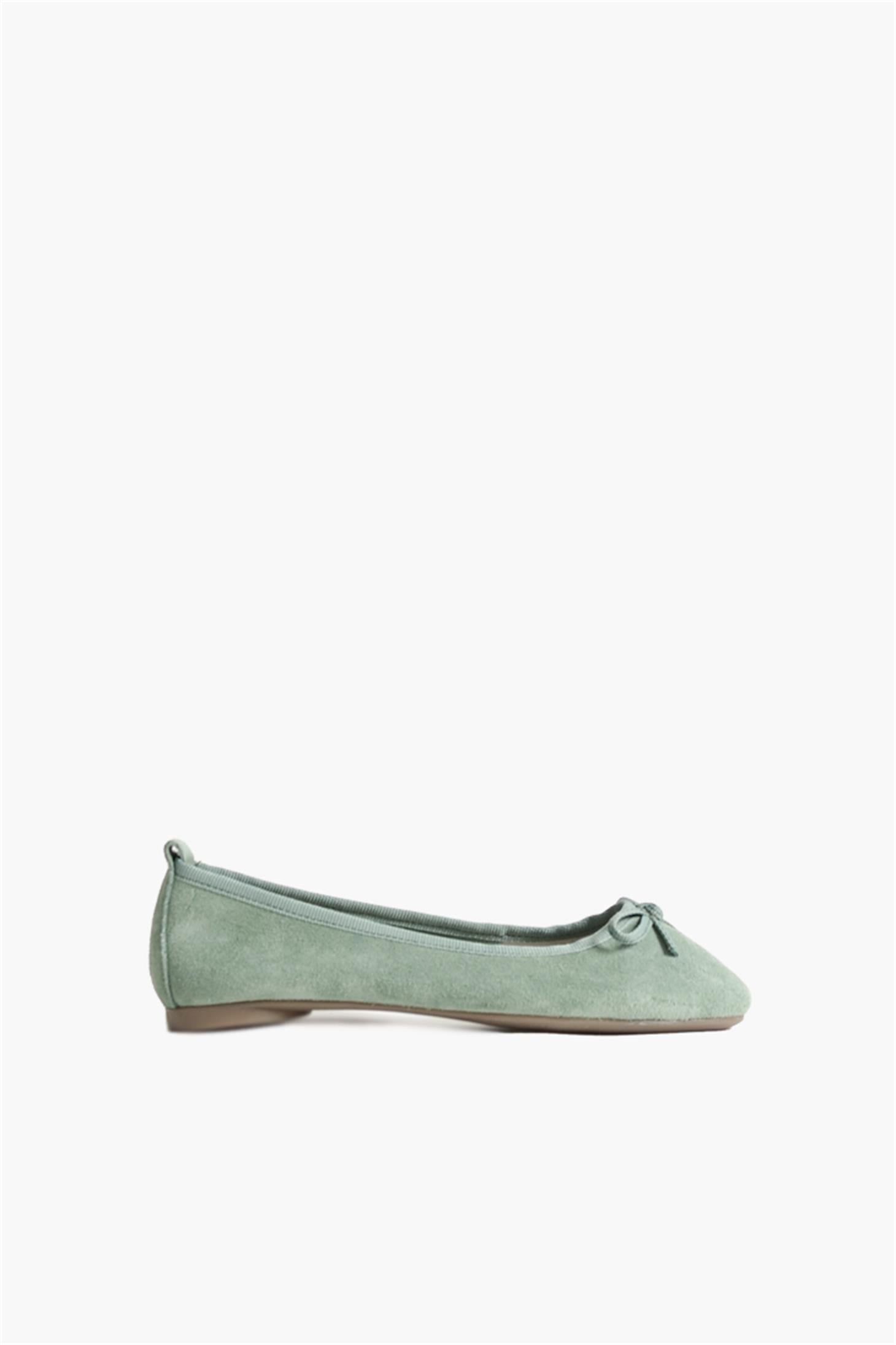 SHOES&MOREZEYYZEYY - Yeşil Süet - Babet