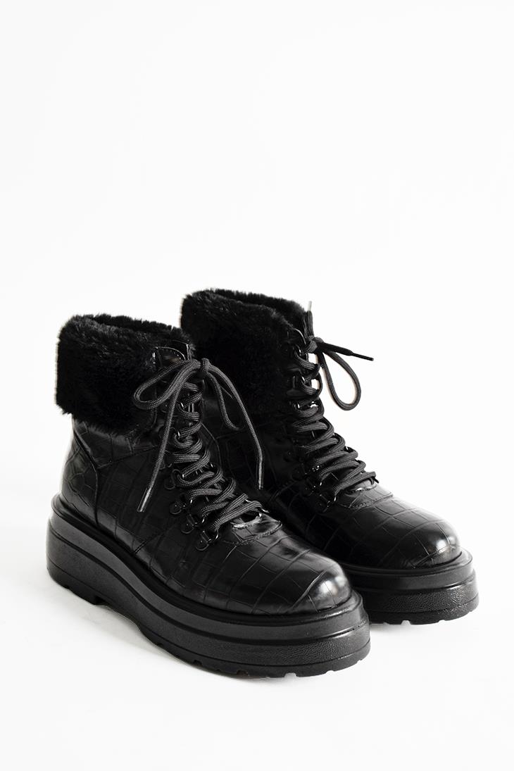 SHOES&MOREBOTINABOTINA - Siyah Croco - Bot